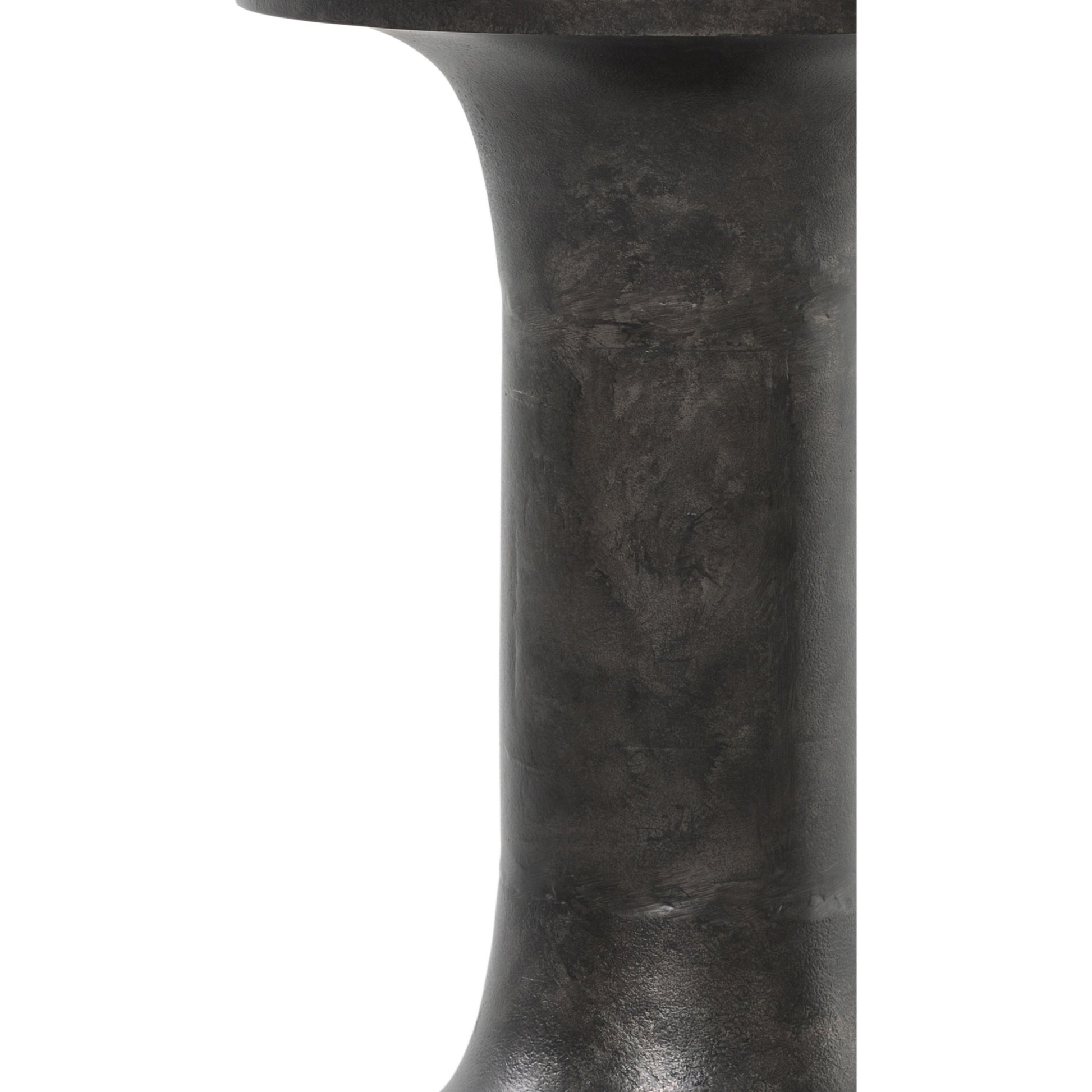 Gino End Table by Four Hands in raw black. Made from aluminum, engineered hardwood in a modern style.