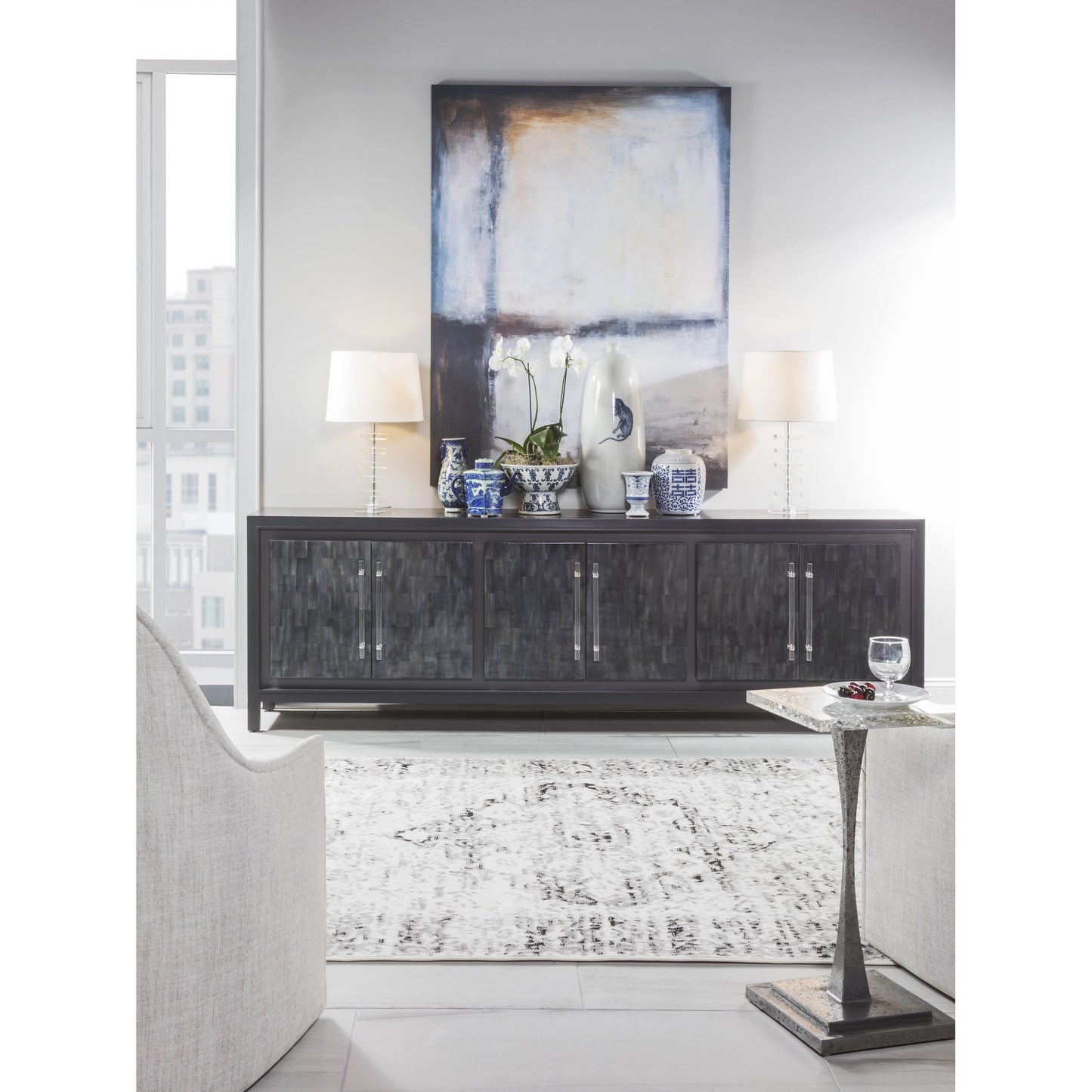 007 SI-1770580 | Lifestyle | Montreaux Table by Artistica Home in antique nickel. Made from unique in a modern style.