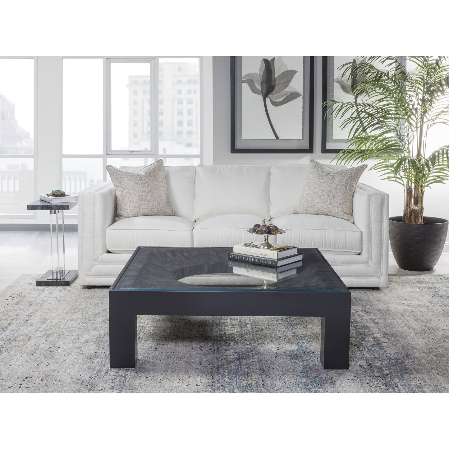 003 SR-834419 | Lifestyle | Litmus Rectangular Spot Table by Artistica Home in dusk gray. Made from unique in a modern style.