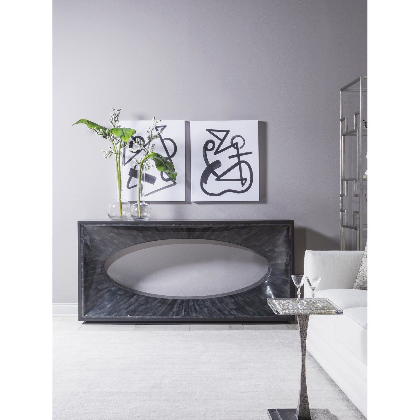 006 SI-1770580 | Lifestyle | Montreaux Table by Artistica Home in antique nickel. Made from unique in a modern style.