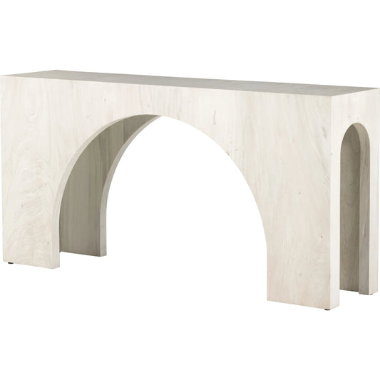 000 SI-1901709 | Primary Silo | Fausto Console Table by Four Hands in bleached guanacaste. Made from thick guanacaste veneer in a modern style.