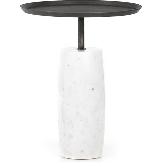 Cronos End Table by Four Hands. Made from aluminum, solid marble in a modern style.