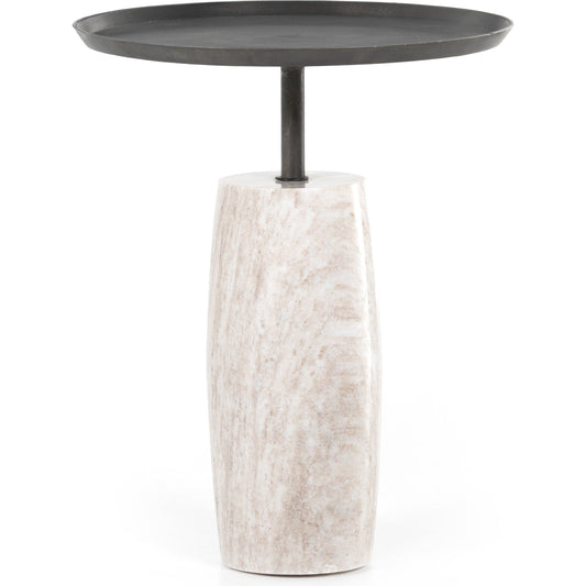 Cronos End Table by Four Hands. Made from aluminum, solid marble in a modern style.