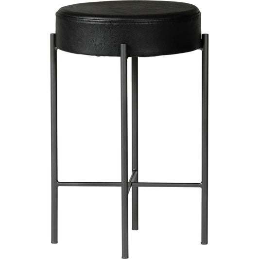 001 SI-2158335 | Primary Silo | Nocona Bar + Counter Stool by Four Hands in black leather, gunmetal and black leather. Made from top grain leather, iron, 100% polyurethane foam pad in a modern style.