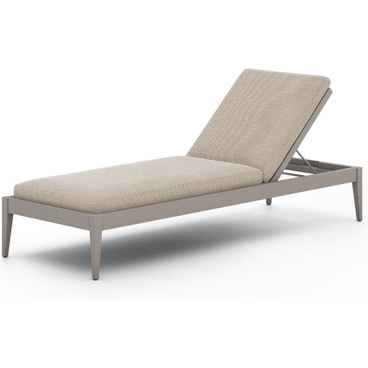 001 SI-1800041 | Additional Silo | Sherwood Outdoor Chaise by Four Hands. Made from 100% olefin, solid fsc®-certified teak, 100% polypropylene in a coastal style.