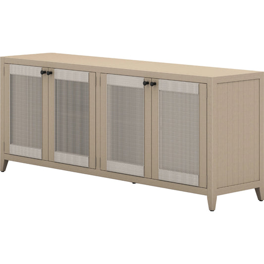 001 SI-1800047 | Primary Silo | Sherwood Outdoor Sideboard by Four Hands. Made from solid fsc®-certified teak, 100% polypropylene in a coastal style.