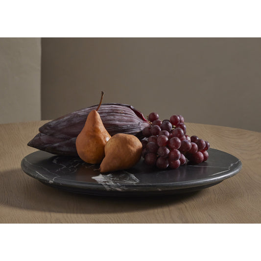 Marble Lazy Susan by Four Hands in dark kettle black, polished black marble and black marble. Made from iron, solid marble, engineered hardwood in a cottage & farmhouse style.