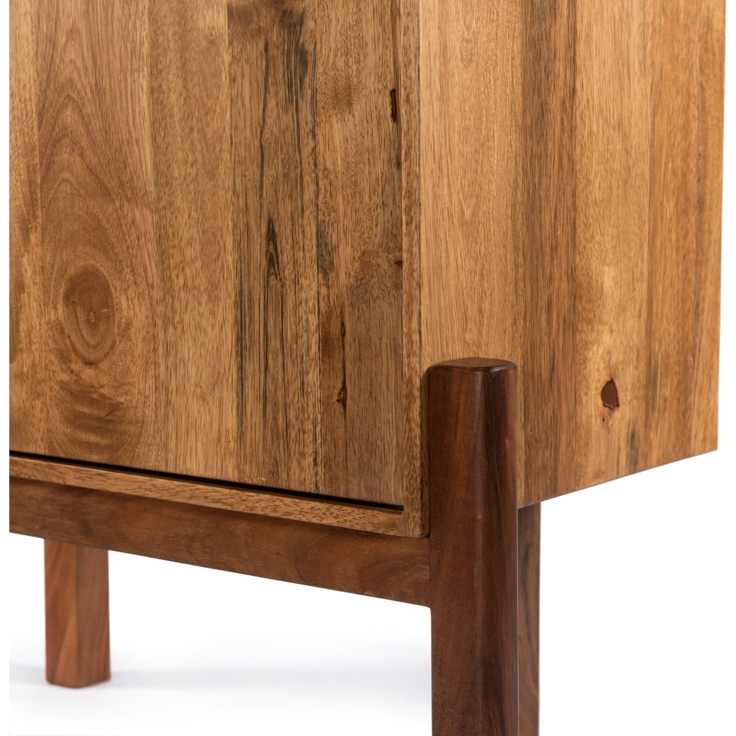 004 SI-1902166 | Additional Silo | Reza Bar Cabinet by Four Hands in smoked honey parawood. Made from solid parawood, brass, solid acacia in a transitional style.