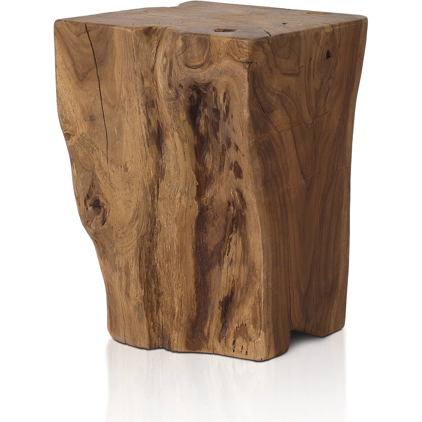 013 SI-2001993 | Additional Silo | Teak Square Stool by Four Hands in rustic teak. Made from solid teak in a rustic style.