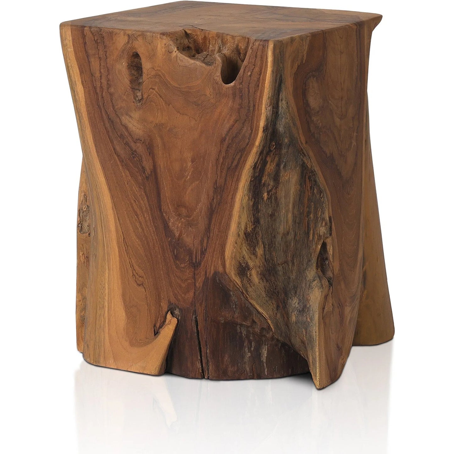 015 SI-2001993 | Additional Silo | Teak Square Stool by Four Hands in rustic teak. Made from solid teak in a rustic style.