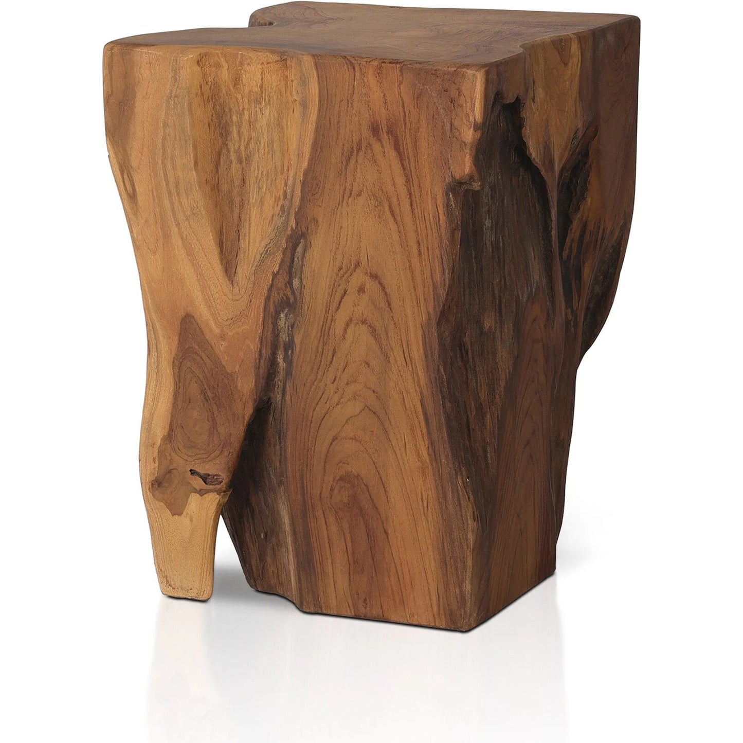 016 SI-2001993 | Additional Silo | Teak Square Stool by Four Hands in rustic teak. Made from solid teak in a rustic style.