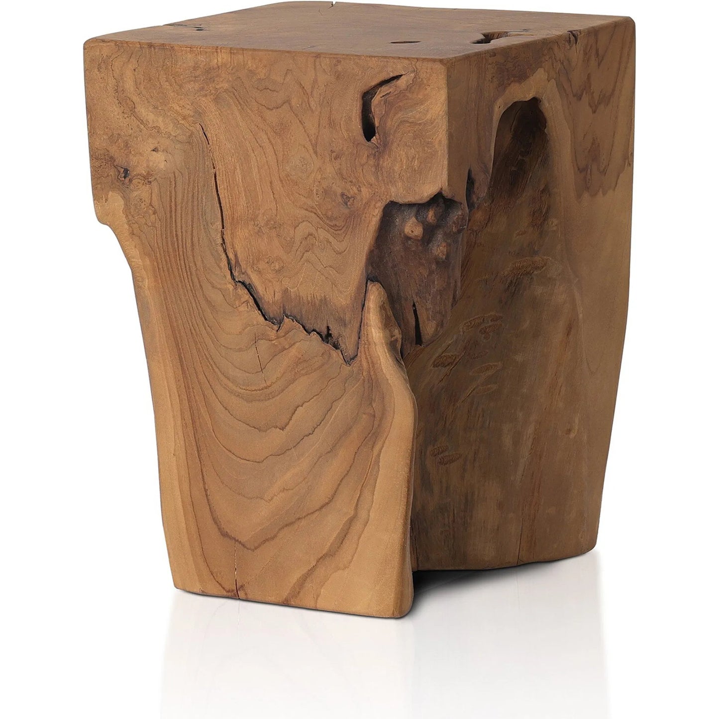 011 SI-2001993 | Additional Silo | Teak Square Stool by Four Hands in rustic teak. Made from solid teak in a rustic style.