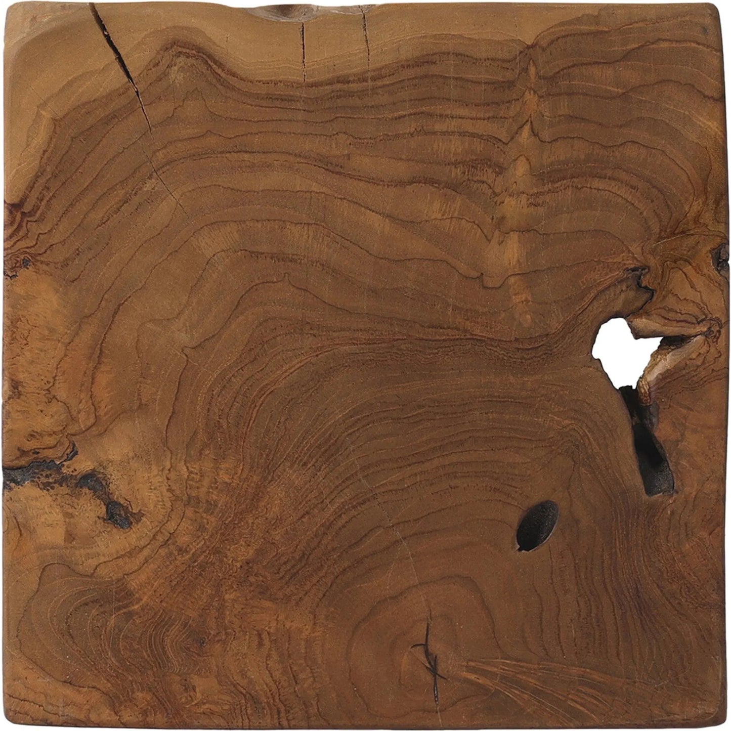 022 SI-2001993 | Additional Silo | Teak Square Stool by Four Hands in rustic teak. Made from solid teak in a rustic style.