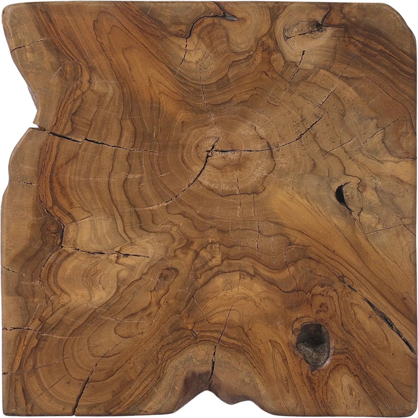 012 SI-2001993 | Additional Silo | Teak Square Stool by Four Hands in rustic teak. Made from solid teak in a rustic style.