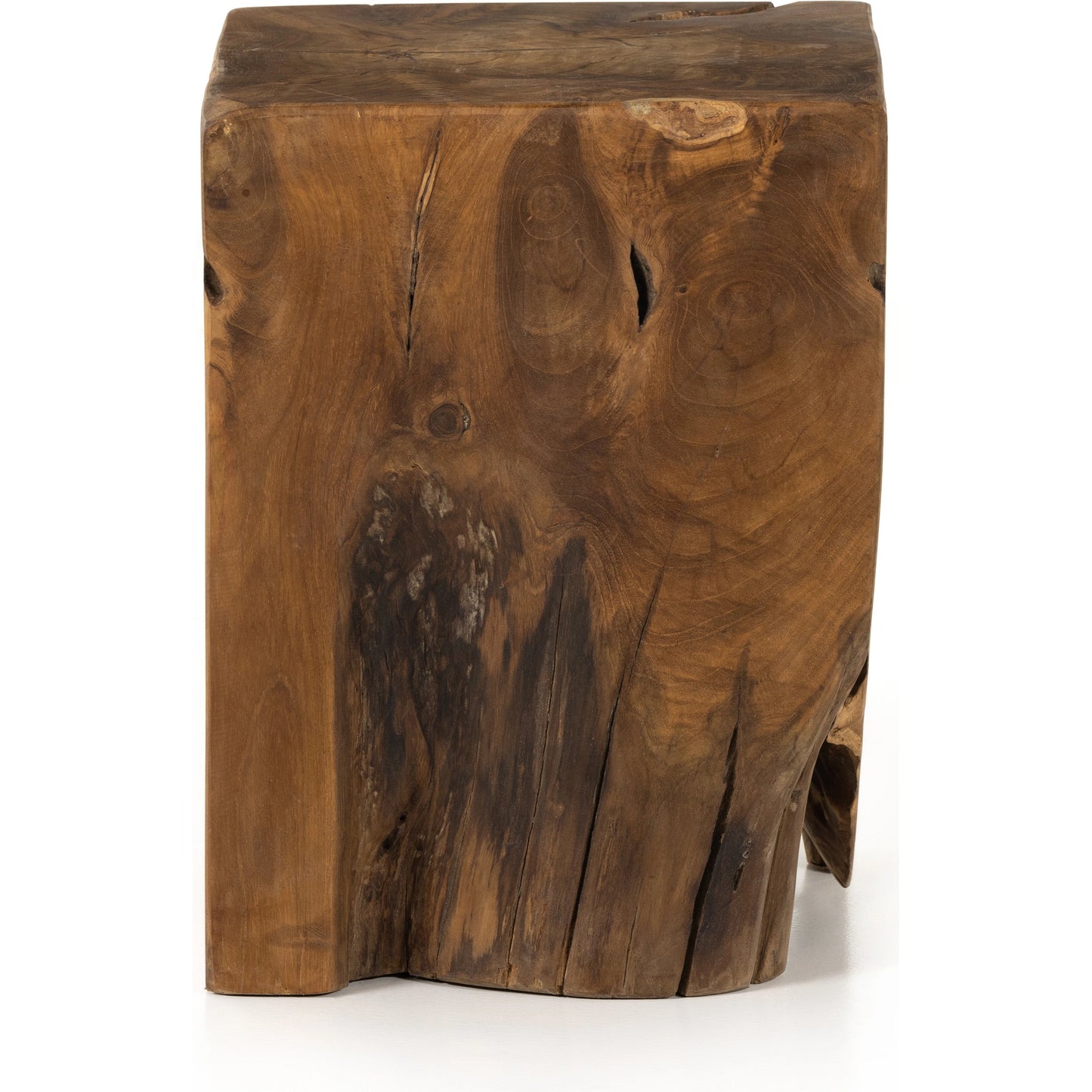 004 SI-2001993 | Additional Silo | Teak Square Stool by Four Hands in rustic teak. Made from solid teak in a rustic style.
