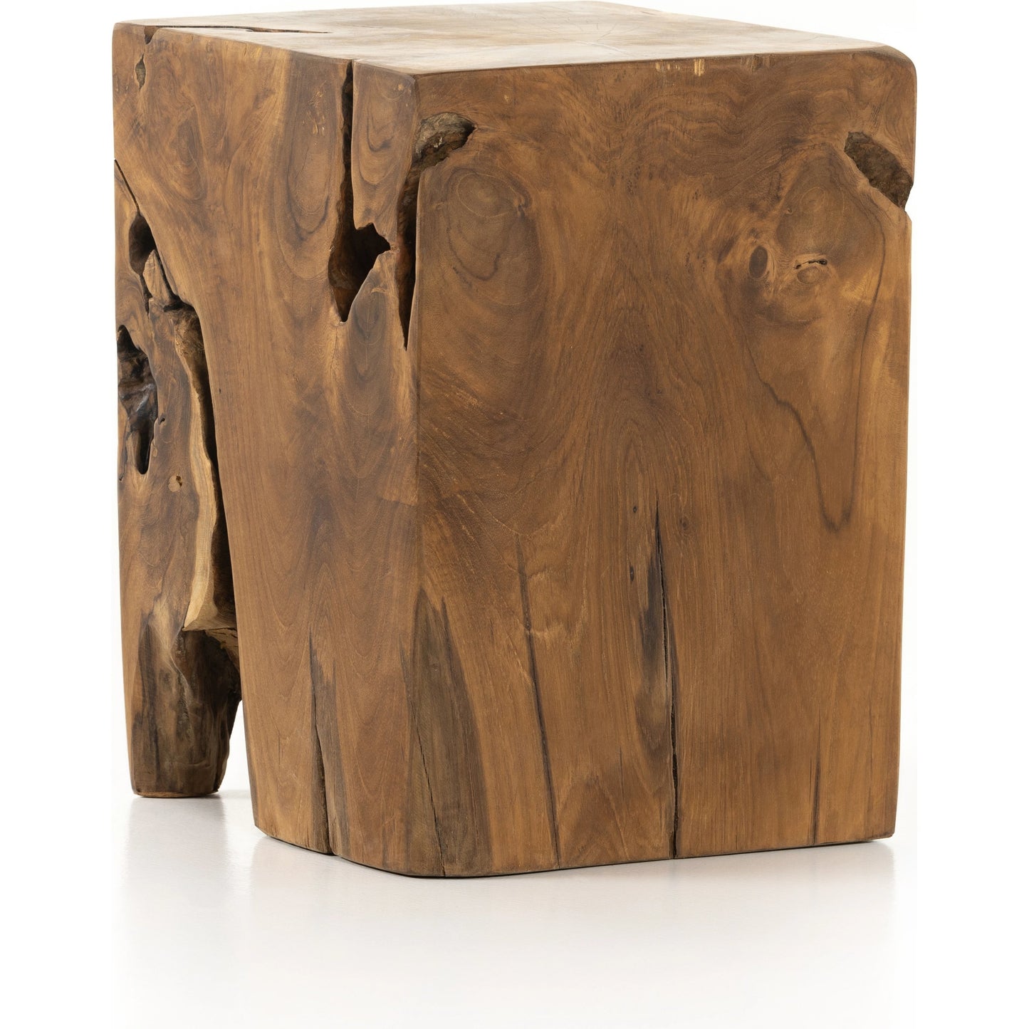 005 SI-2001993 | Additional Silo | Teak Square Stool by Four Hands in rustic teak. Made from solid teak in a rustic style.