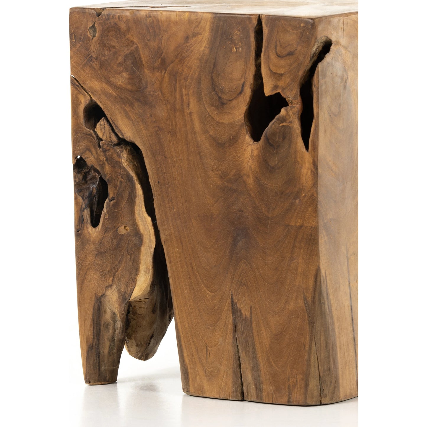 007 SI-2001993 | Additional Silo | Teak Square Stool by Four Hands in rustic teak. Made from solid teak in a rustic style.