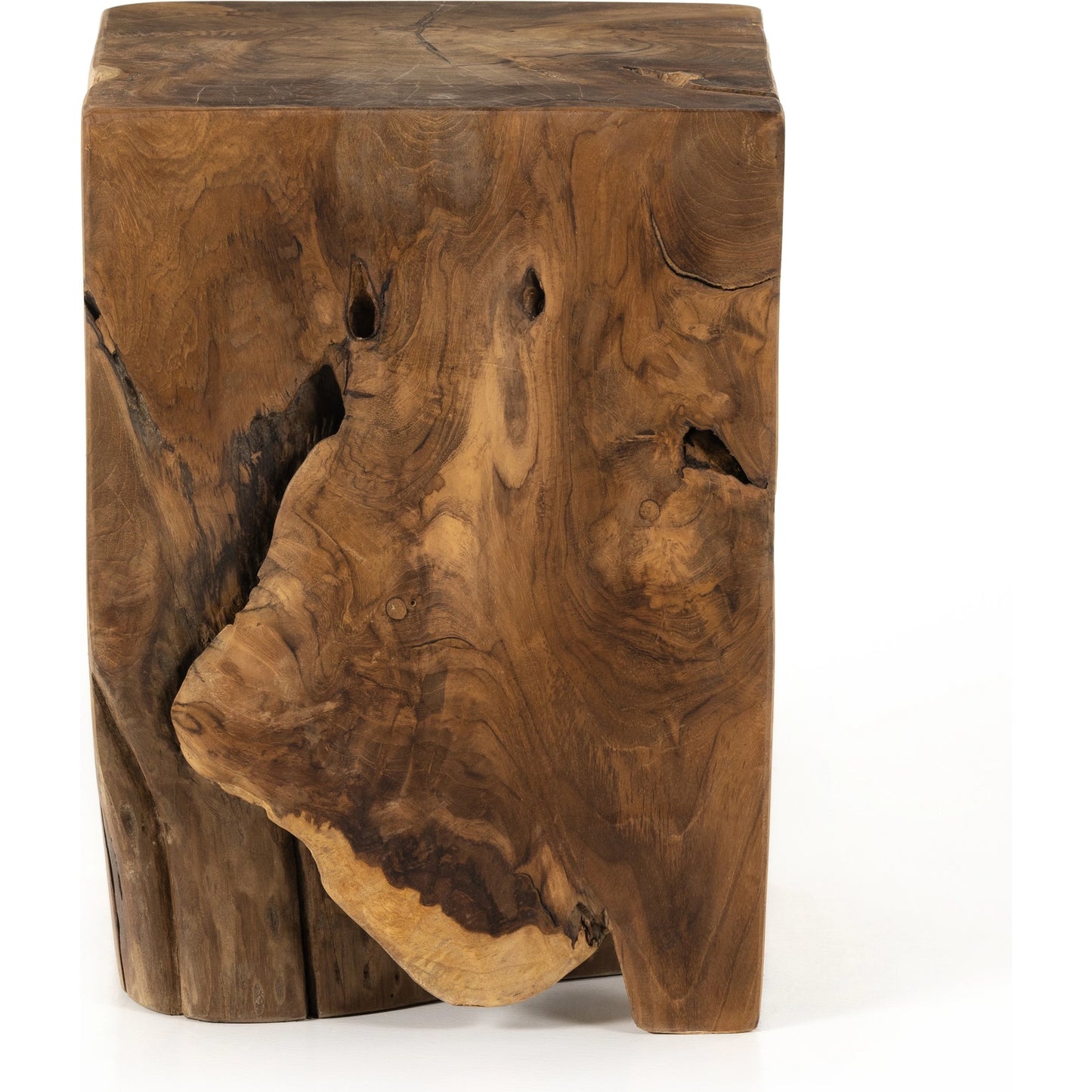 003 SI-2001993 | Additional Silo | Teak Square Stool by Four Hands in rustic teak. Made from solid teak in a rustic style.