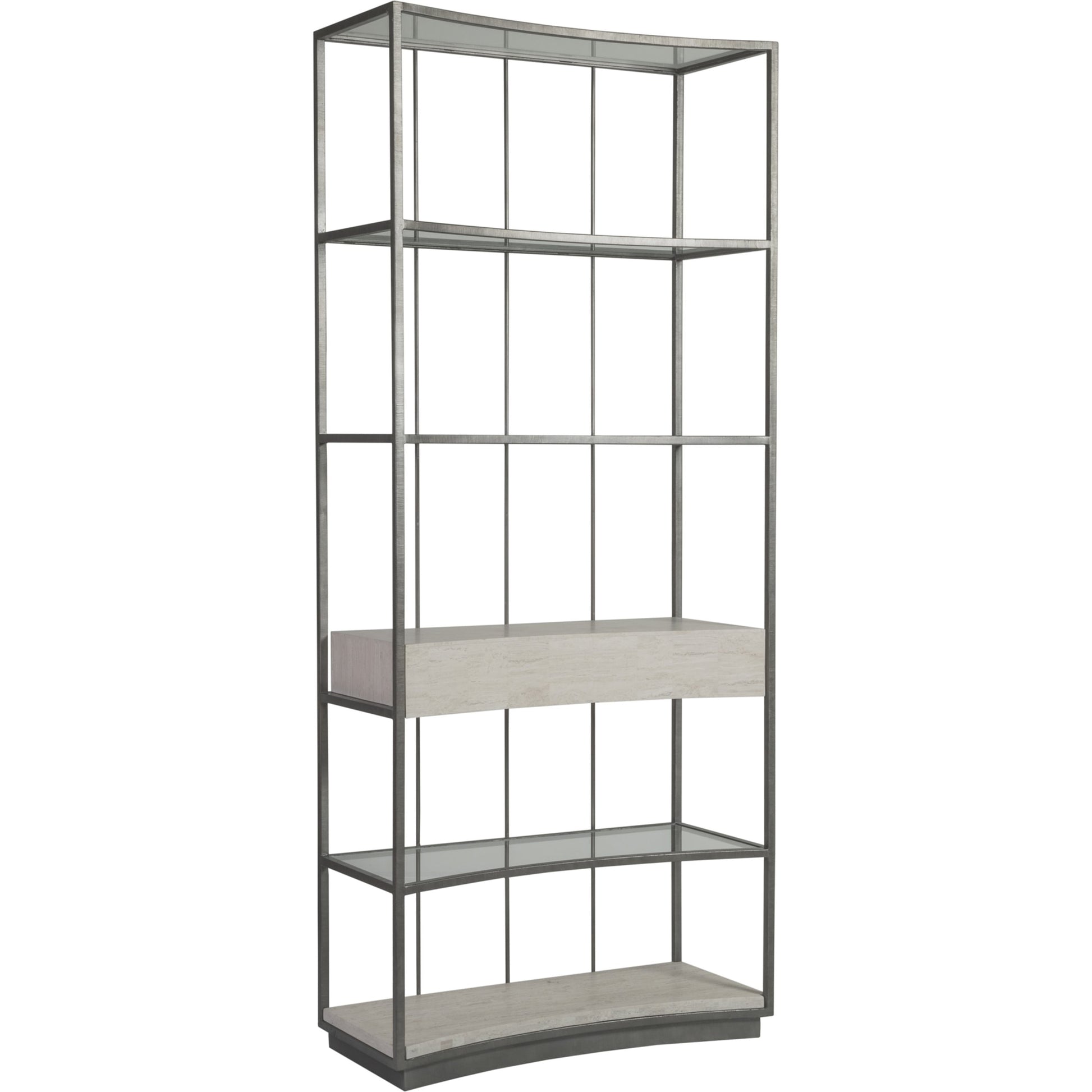 Cachet Etagere by Artistica Home in silver leaf. Made from unique in a transitional style.