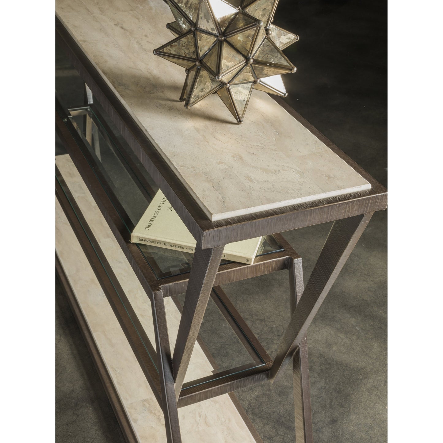 003 SI-1823389 | Lifestyle | Adamo Cafe Console by Artistica Home in ribbed brown, desert. Made from unique in a modern style.