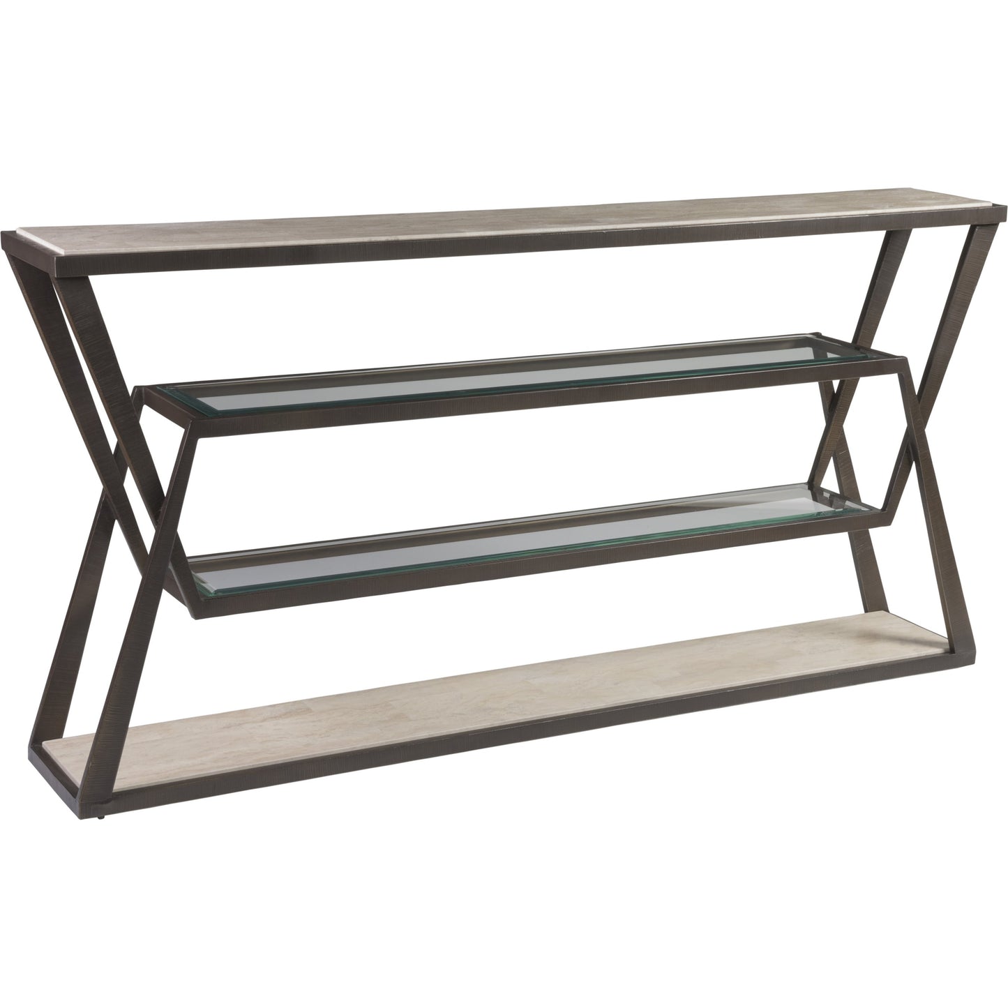 001 SI-1823389 | Primary Silo | Adamo Cafe Console by Artistica Home in ribbed brown, desert. Made from unique in a modern style.