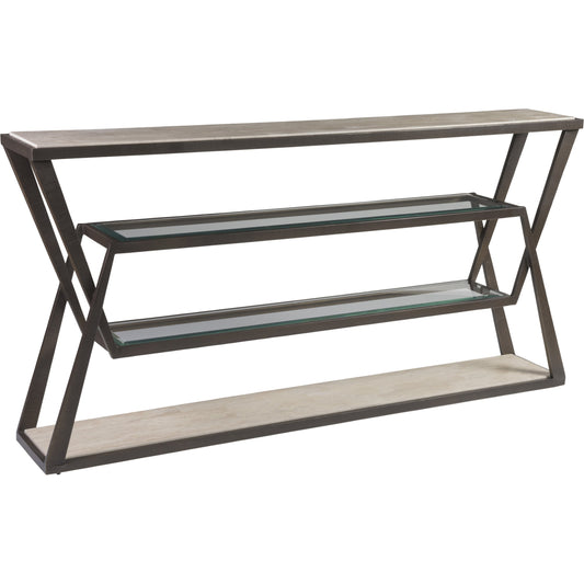 Adamo Cafe Console by Artistica Home in ribbed brown, desert. Made from unique in a modern style.