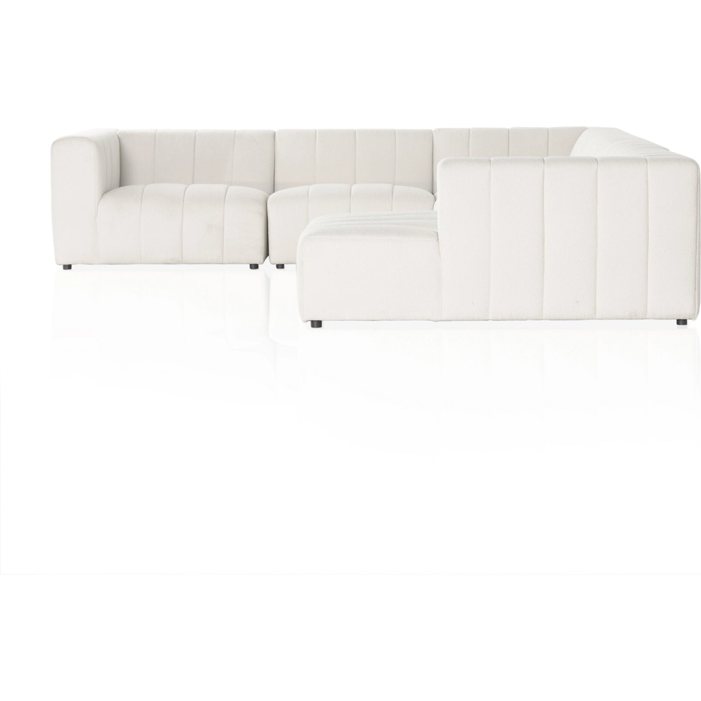 012 SI-1980491 | Additional Silo | Langham Channeled 6-Piece Sectional by Four Hands in fayette cloud. Made from 97% polyester, 3% acrylic, poplar plywood, 58% polyester, 39% wool, 3% cotton in a modern style.