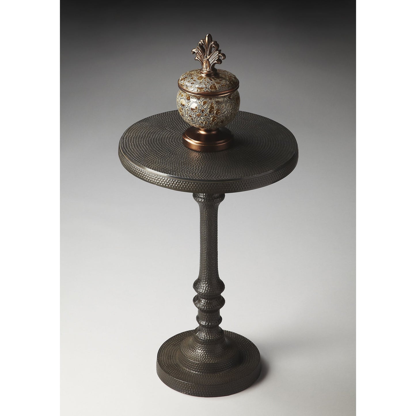 003 O-BUTLER-2275025 | Additional Silo | Tanya Metal Pedestal Accent Table by Butler Specialty Company in bronze and metalworks. Made from cast aluminum in a traditional style.
