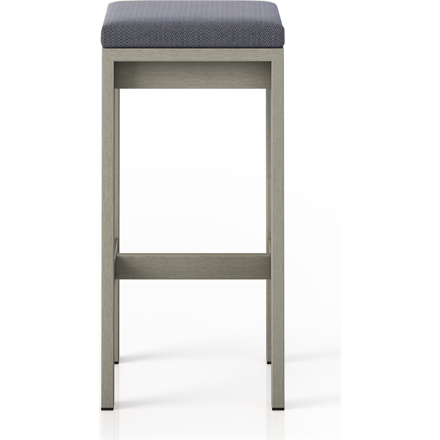 003 SI-1799850 | Additional Silo | Monterey Bar Stool by Four Hands in faye navy and weathered grey. Made from 100% olefin, solid fsc®-certified teak, 91% polyurethane foam pad, 9% polyester fiber batting in a modern style.