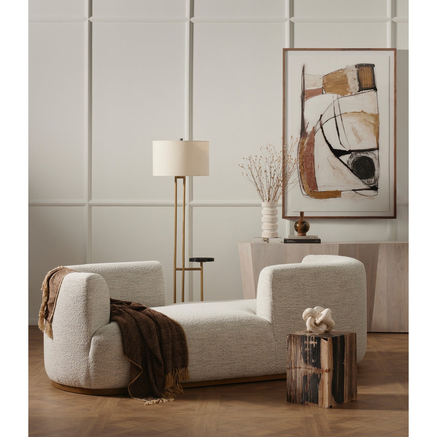 014 SI-1799197 | Lifestyle | Kos End Table by Four Hands. Made from petrified wood in a modern style.