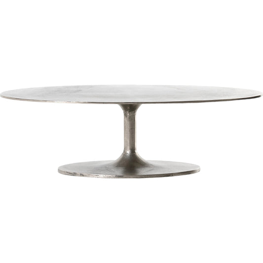 Simone Oval Coffee Table by Four Hands. Made from aluminum in a modern style.