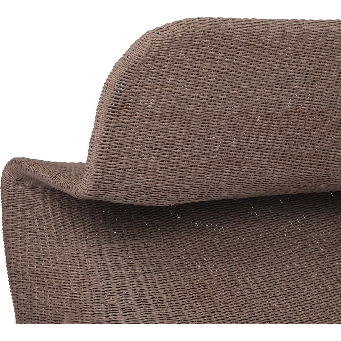 039 SI-2327588 | Closeup | Portia Outdoor Dining Bench by Four Hands. Made from 100% polyethylene, iron in a coastal style.