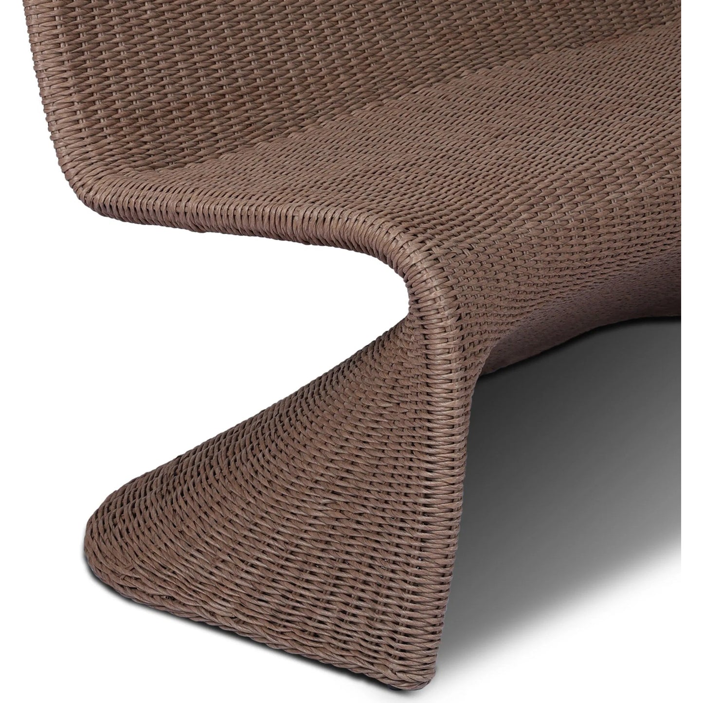 040 SI-2327588 | Closeup | Portia Outdoor Dining Bench by Four Hands. Made from 100% polyethylene, iron in a coastal style.
