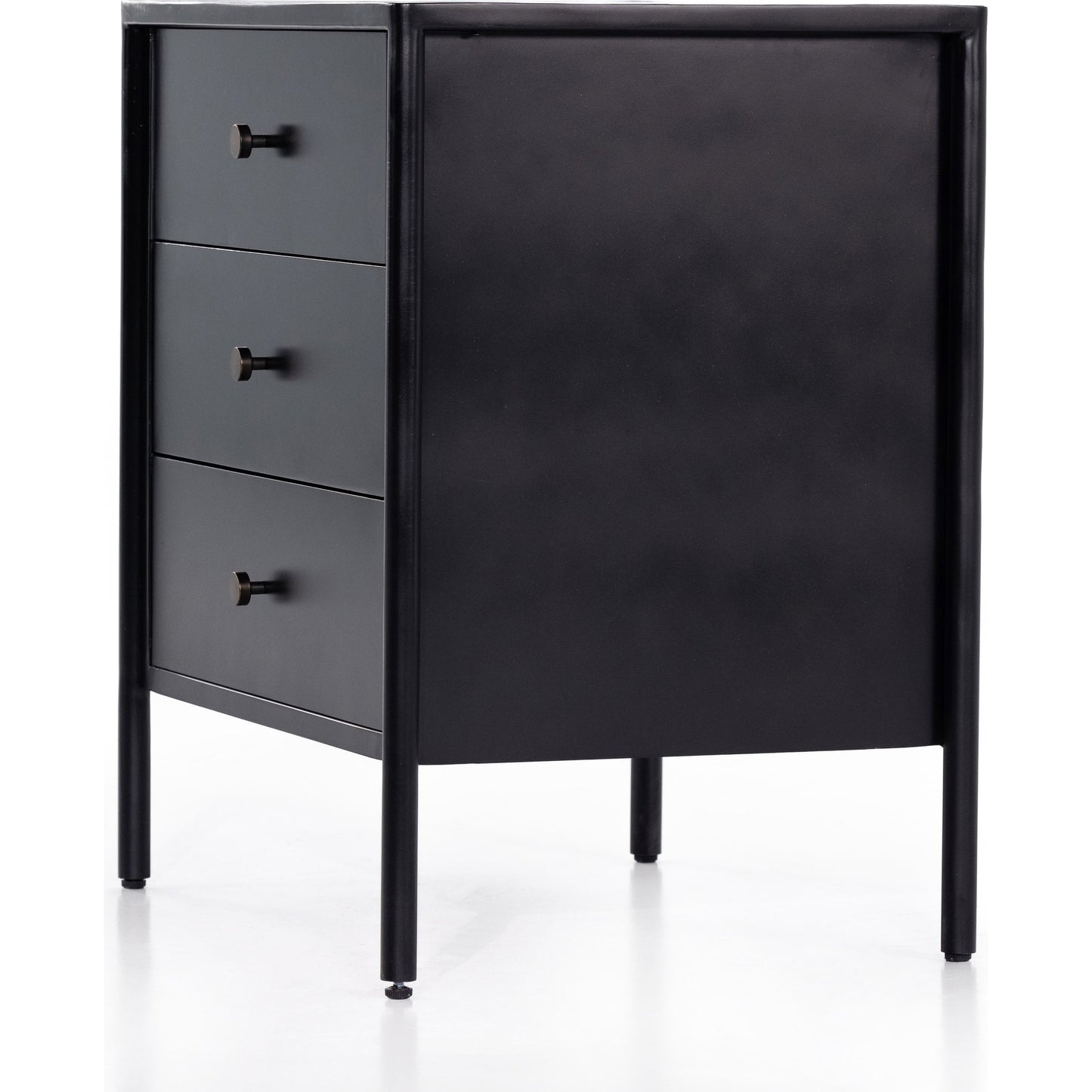 002 SI-1798734 | Additional Silo | Soto Nightstand by Four Hands in black, weathered bronze and black. Made from iron in a modern style.
