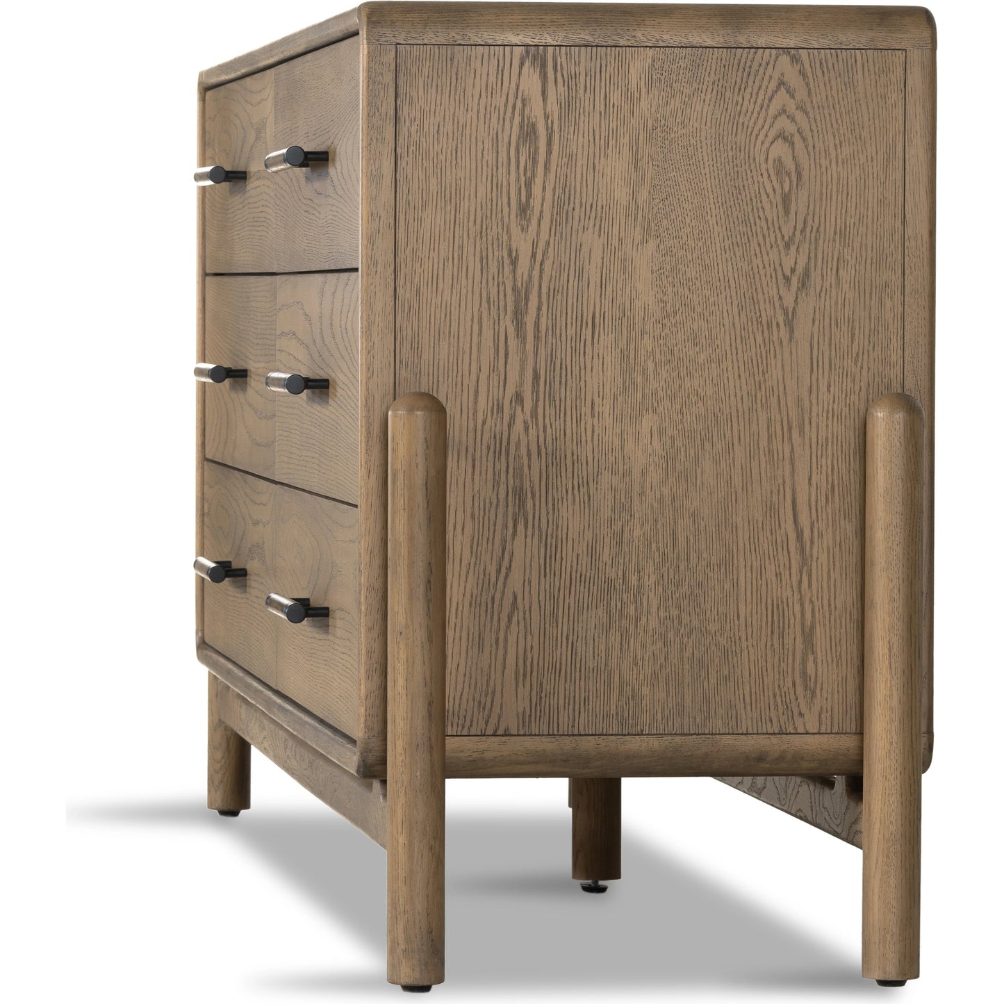002 SI-1977174 | Additional Silo | Caroline 6 Drawer Dresser by Four Hands in smoked oak, gunmetal grey. Made from oak veneer, solid oak in a modern style.