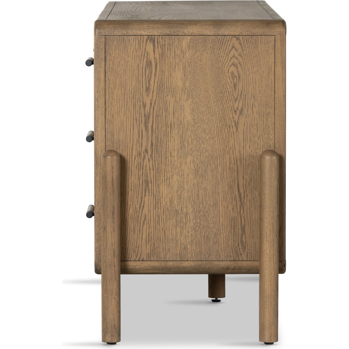 007 SI-1977174 | Additional Silo | Caroline 6 Drawer Dresser by Four Hands in smoked oak, gunmetal grey. Made from oak veneer, solid oak in a modern style.