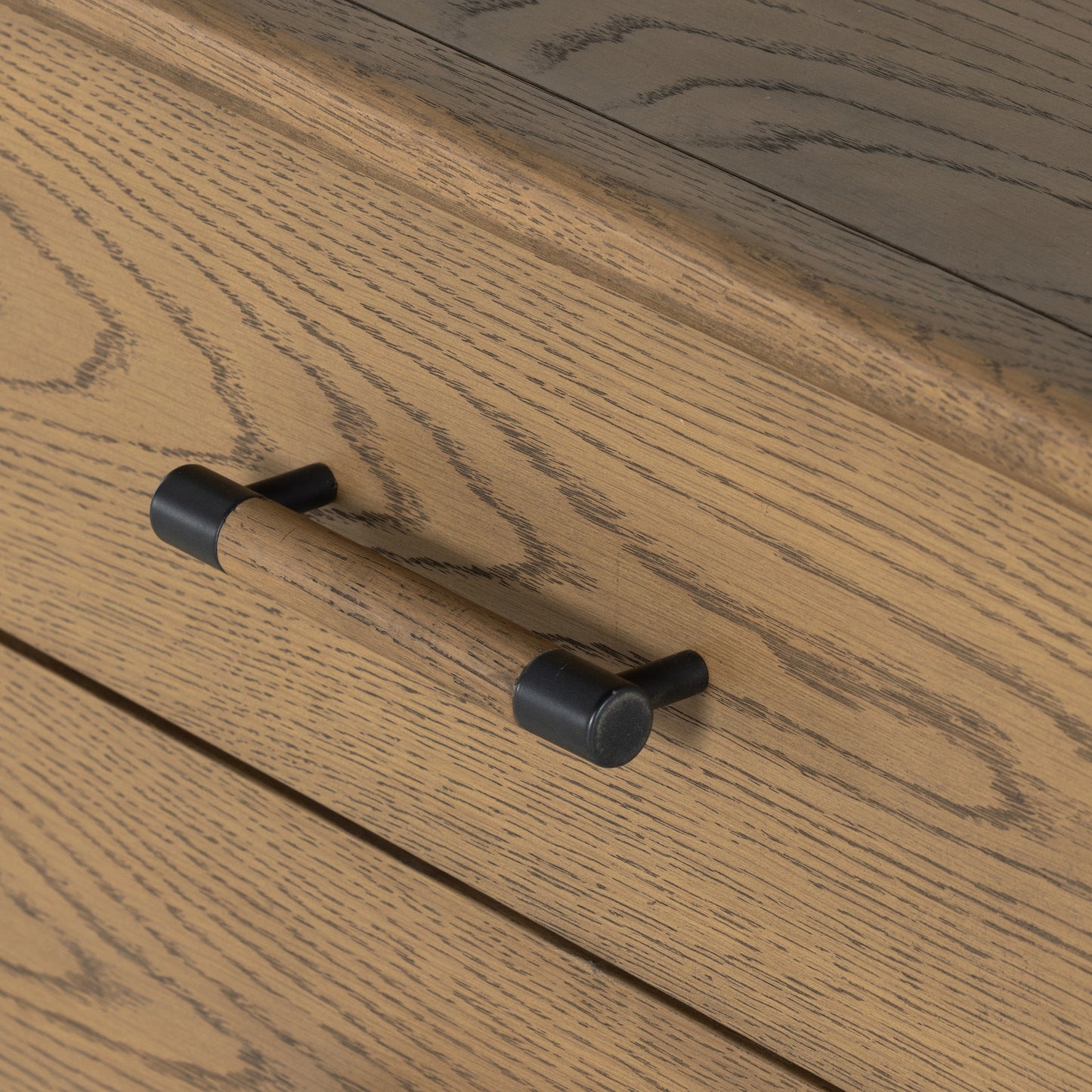 008 SI-1977175 | Additional Silo | Caroline Nightstand by Four Hands in smoked oak, gunmetal grey. Made from oak veneer, solid oak in a modern style.