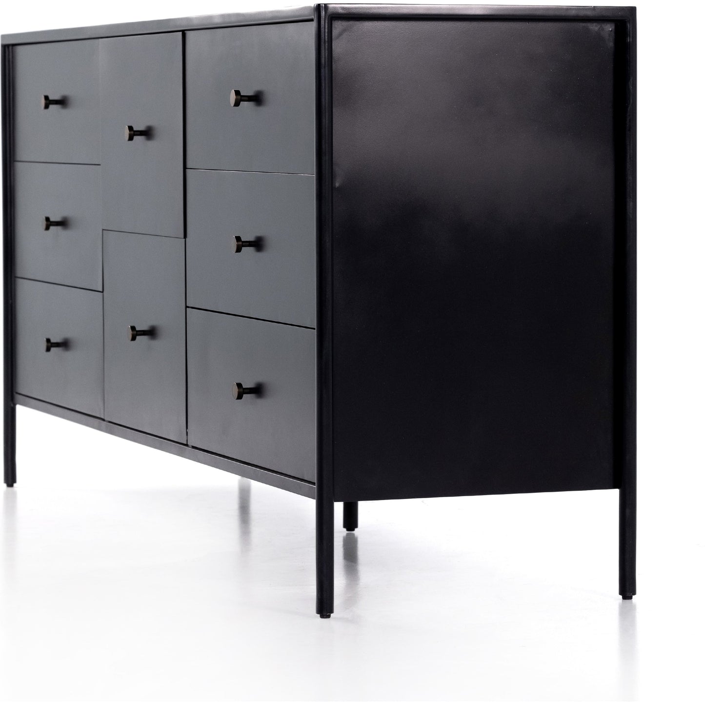 007 SI-1798787 | Additional Silo | Soto 8 Drawer Dresser by Four Hands in black, weathered bronze and black. Made from iron in a modern style.