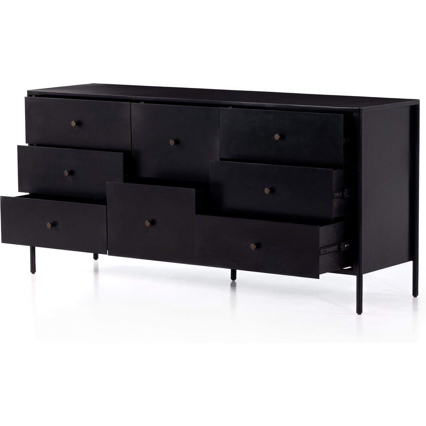 003 SI-1798787 | Additional Silo | Soto 8 Drawer Dresser by Four Hands in black, weathered bronze and black. Made from iron in a modern style.