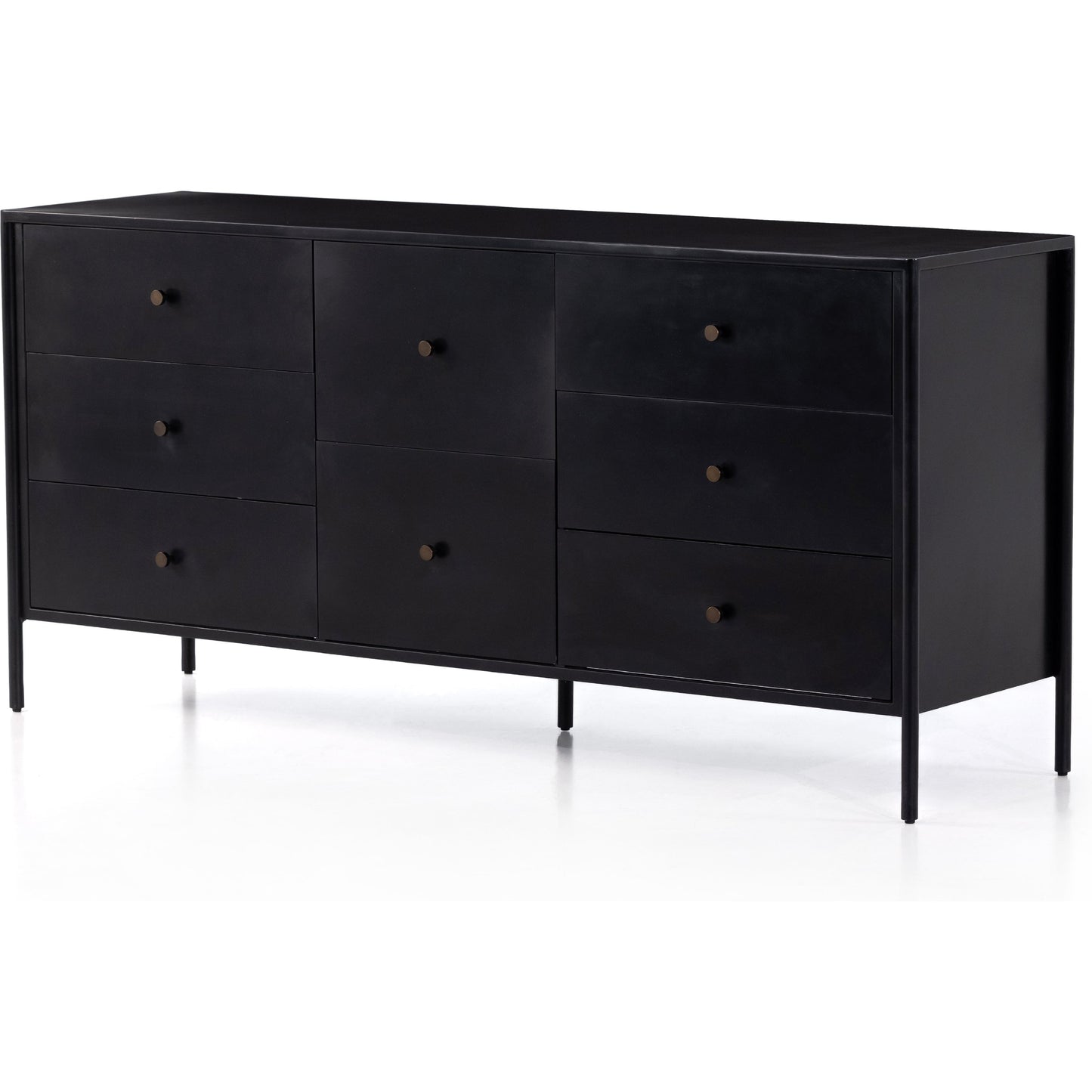 001 SI-1798787 | Additional Silo | Soto 8 Drawer Dresser by Four Hands in black, weathered bronze and black. Made from iron in a modern style.
