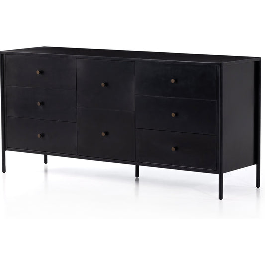 001 SI-1798787 | Additional Silo | Soto 8 Drawer Dresser by Four Hands in black, weathered bronze and black. Made from iron in a modern style.