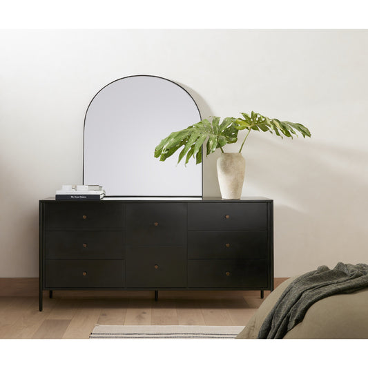 Soto 8 Drawer Dresser by Four Hands in black, weathered bronze and black. Made from iron in a modern style.