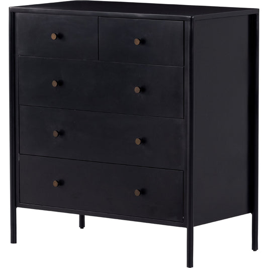 001 SI-1799206 | Primary Silo | Soto 5 Drawer Dresser by Four Hands in black, weathered bronze and black. Made from iron in a modern style.