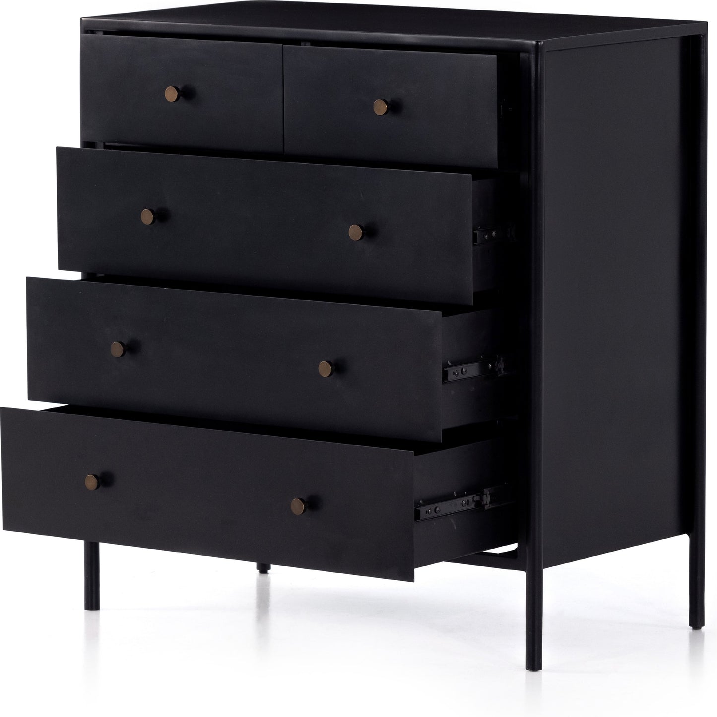 003 SI-1799206 | Additional Silo | Soto 5 Drawer Dresser by Four Hands in black, weathered bronze and black. Made from iron in a modern style.