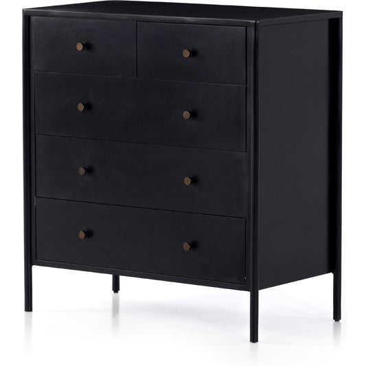 001 SI-1799206 | Additional Silo | Soto 5 Drawer Dresser by Four Hands in black, weathered bronze and black. Made from iron in a modern style.
