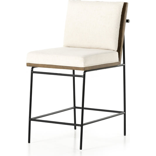 Crete Counter Stool by Four Hands in amber oak, midnight iron. Made from unique in a modern style.