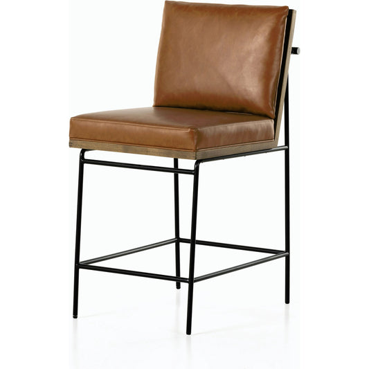 Crete Counter Stool by Four Hands in amber oak, midnight iron. Made from unique in a modern style.