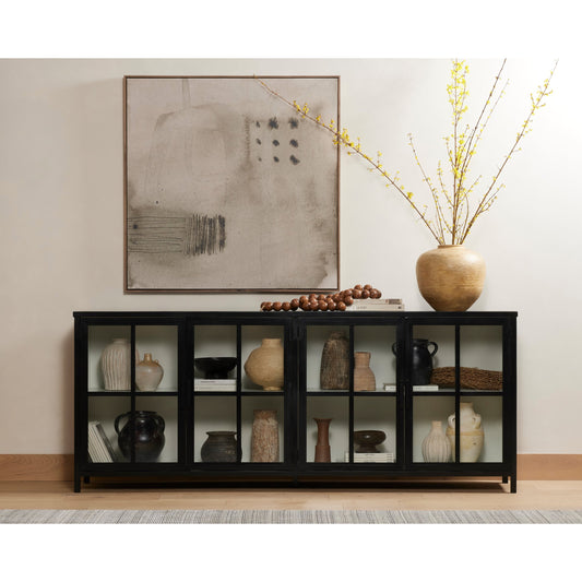 Lexington Sideboard by Four Hands in black. Made from iron in a modern style.