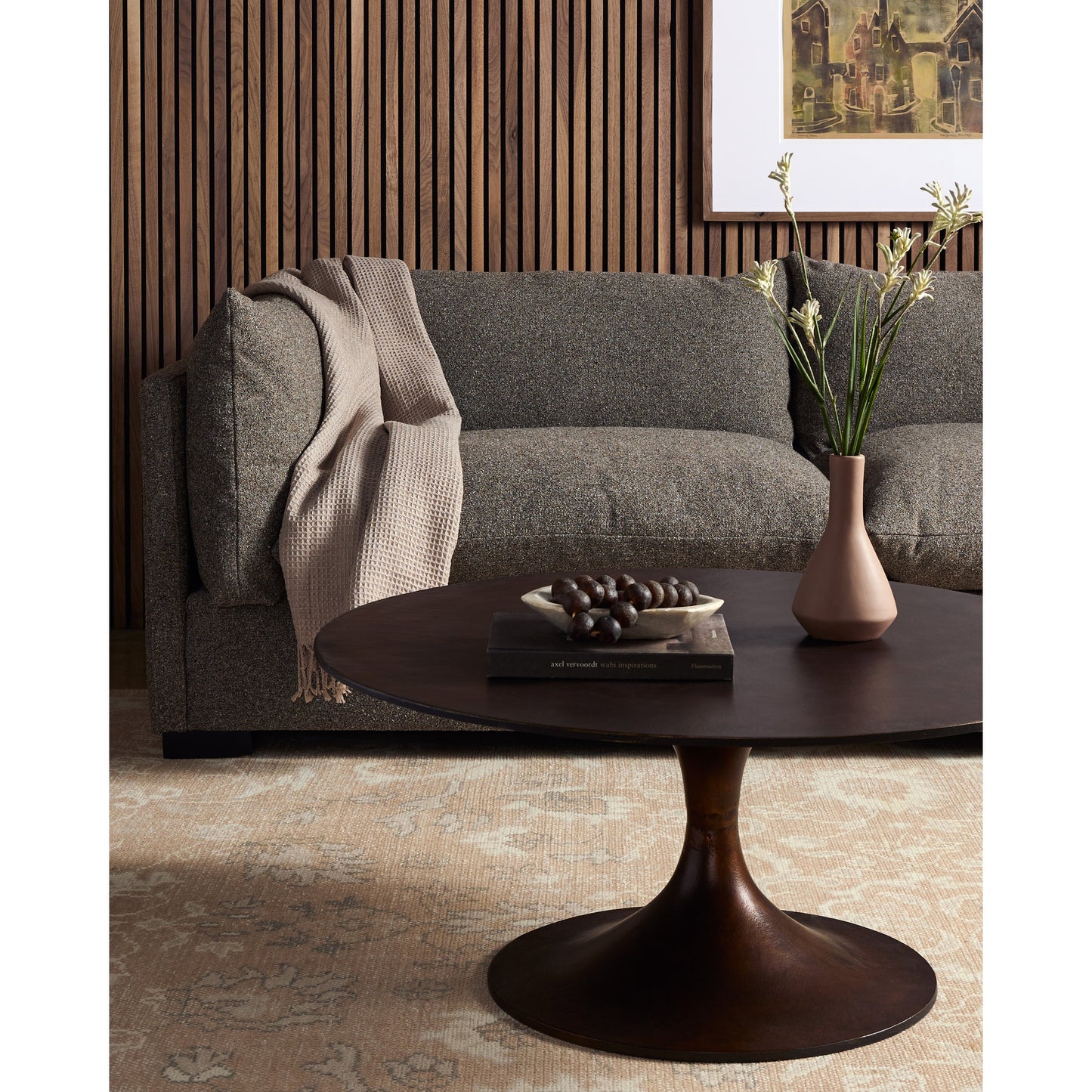 022 SI-1901143 | Lifestyle | Simone Round Coffee Table by Four Hands. Made from unique in a modern style.