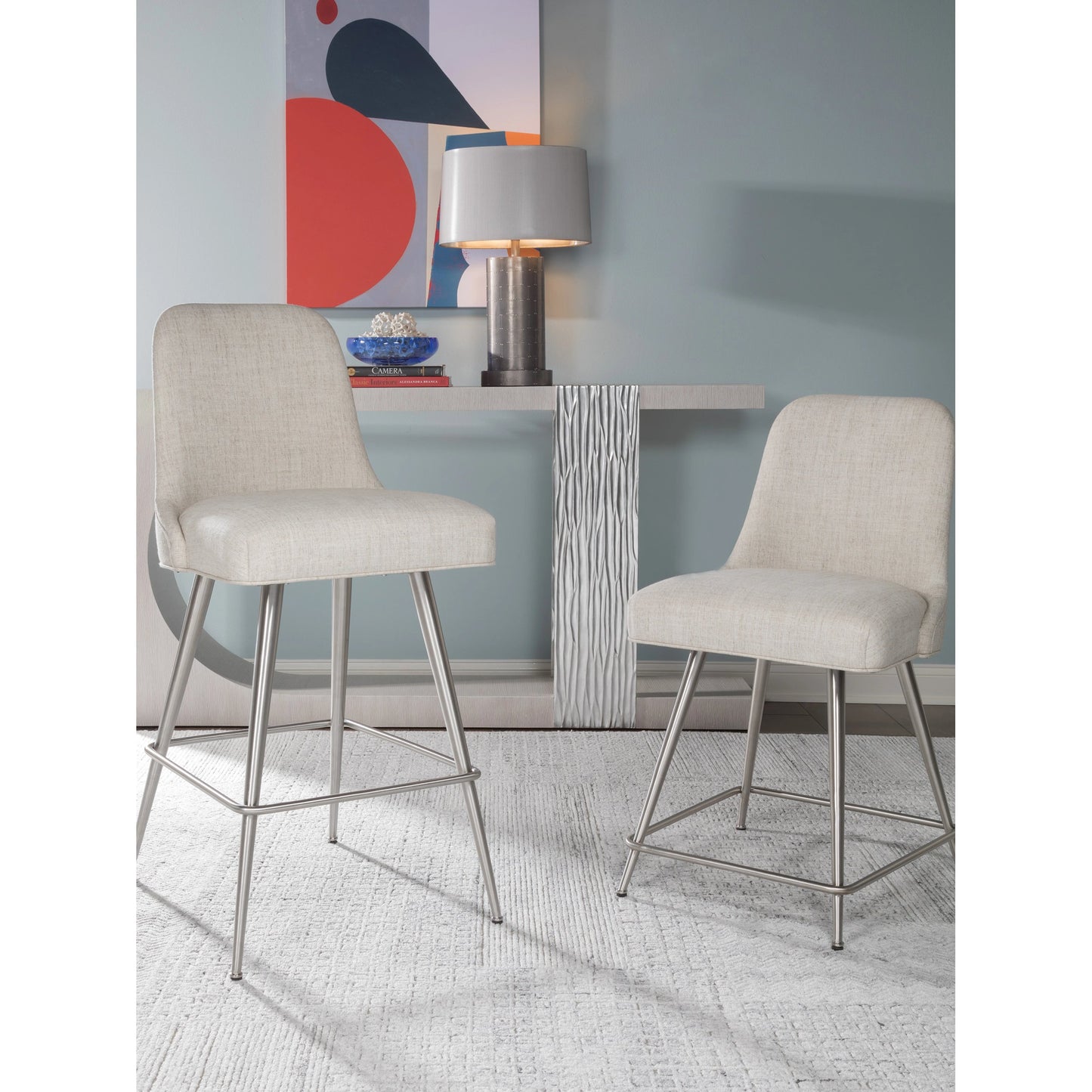 007 SI-1962867 | Lifestyle | Dinah Swivel Barstool by Artistica Home in misty gray and rockport. Made from unique in a modern style.